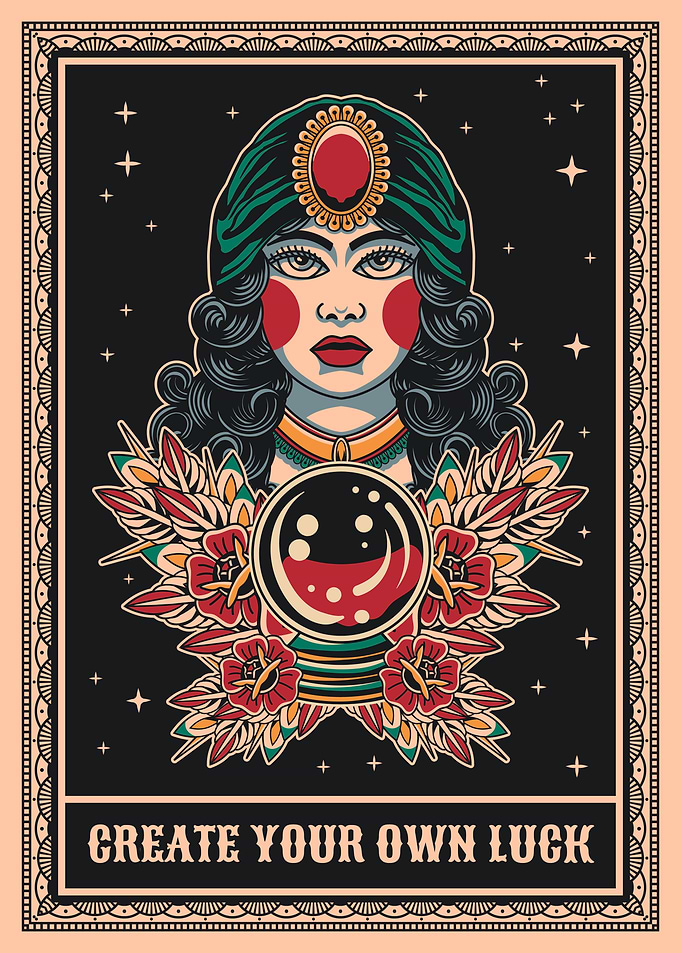 fortune teller traditional tattoo