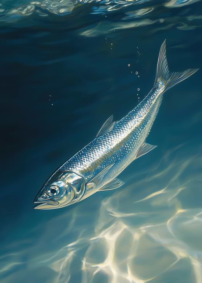 Silver Sardine Fish Underwater
