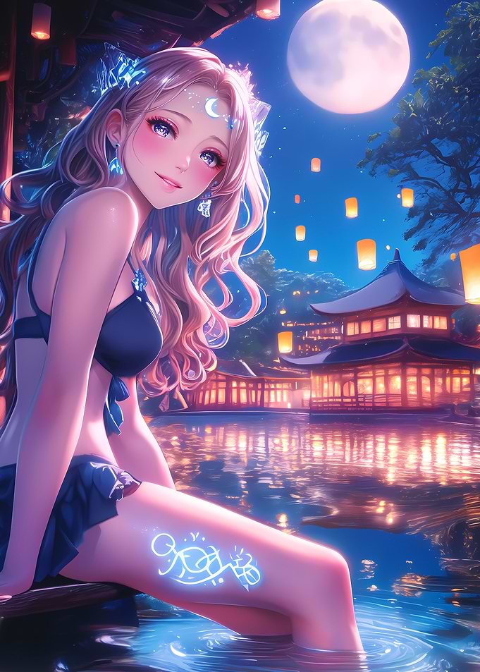 Fantasy Anime Girl by the Water