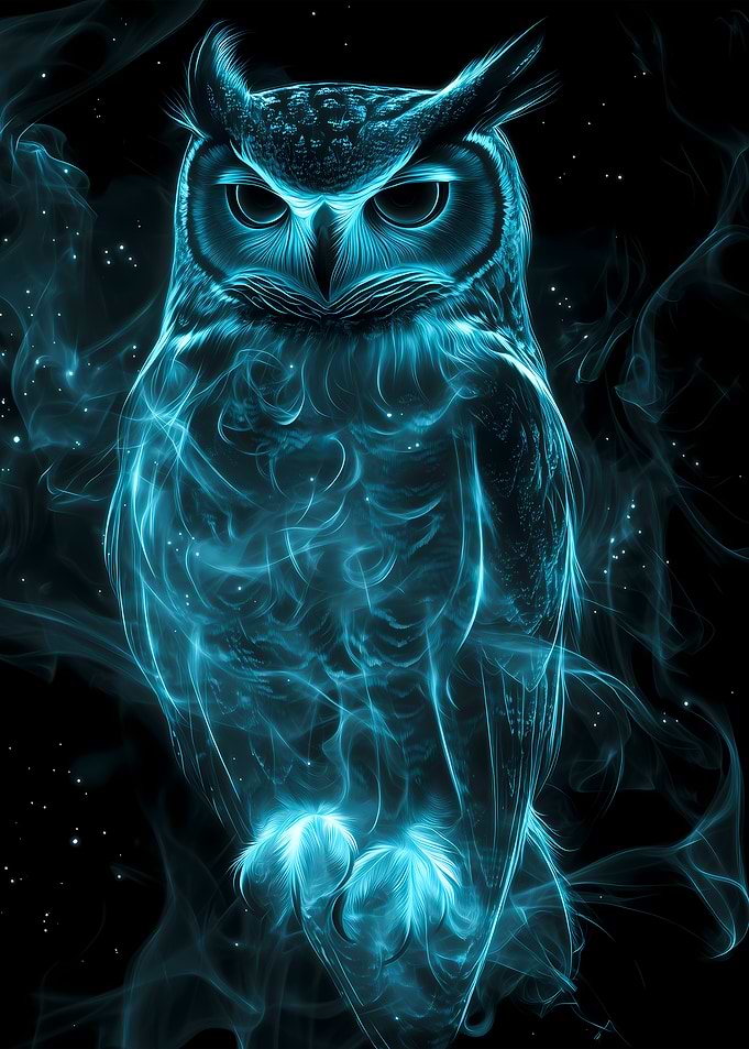 Blue Owl in Smoke