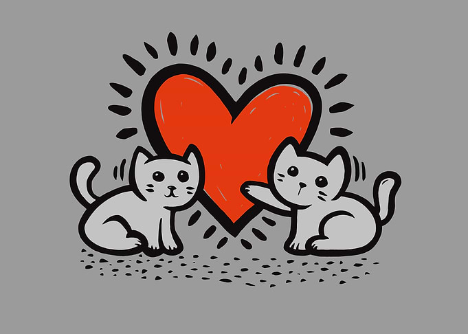 Doodle Cat Heart