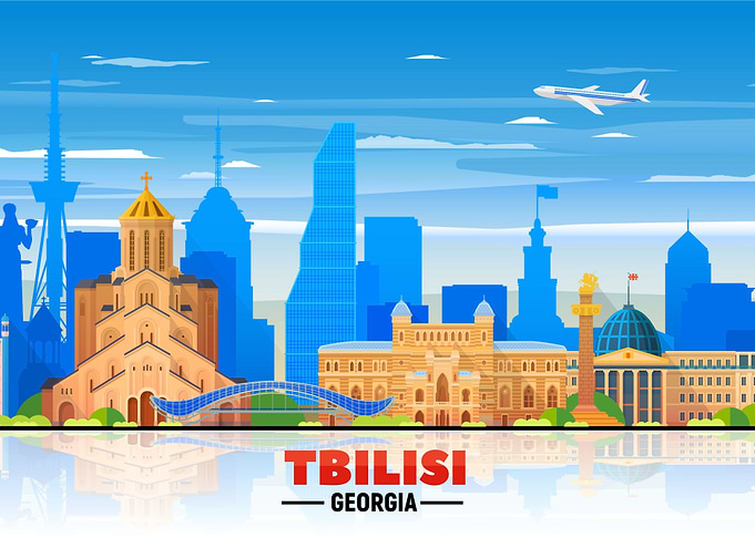 Tbilisi Skyline Illustration