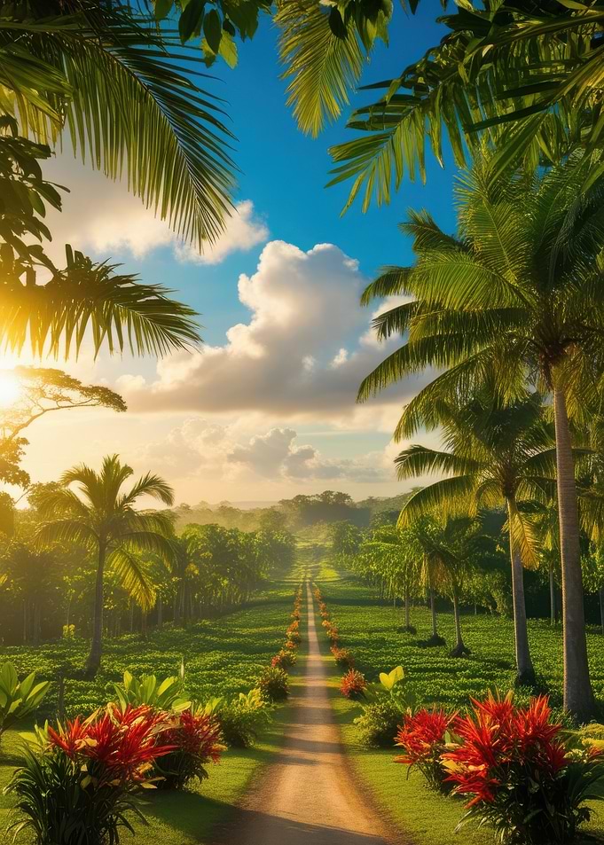 Tropical Pathway Sunset