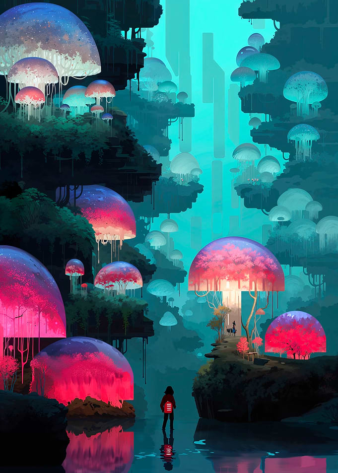 Glowing Mushroom Forest