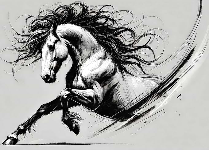 Black and White Horse
