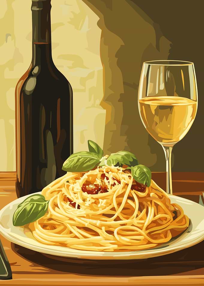 Spaghetti with Wine