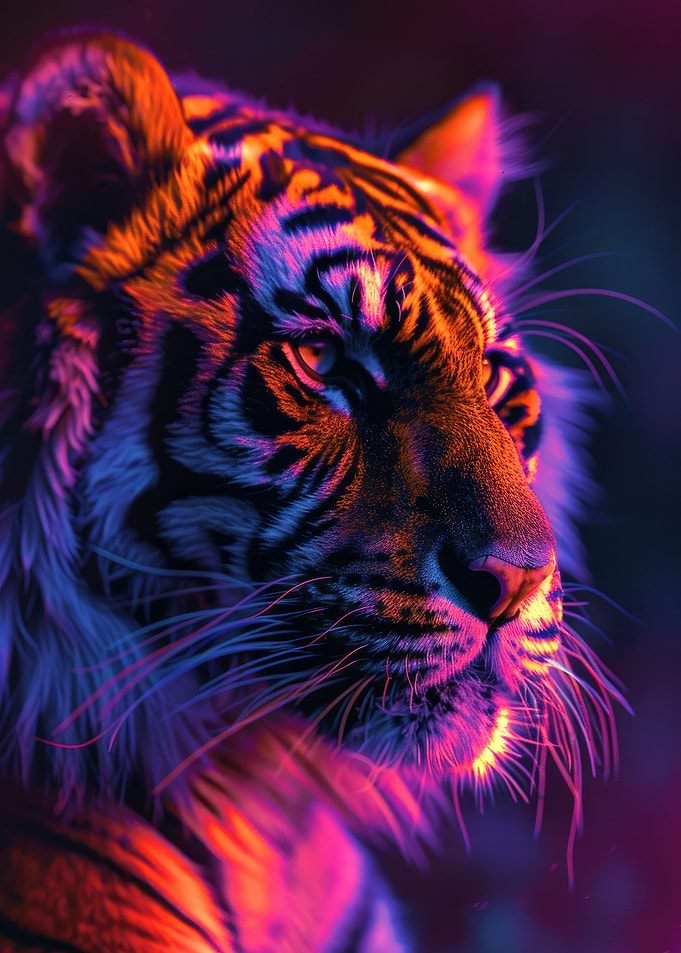 Neon Tiger Portrait