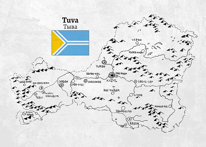 Handdrawn Map of Tuva