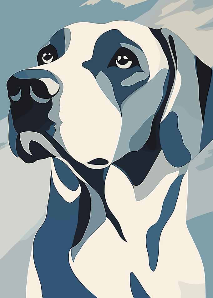 Blue Labrador Dog Portrait