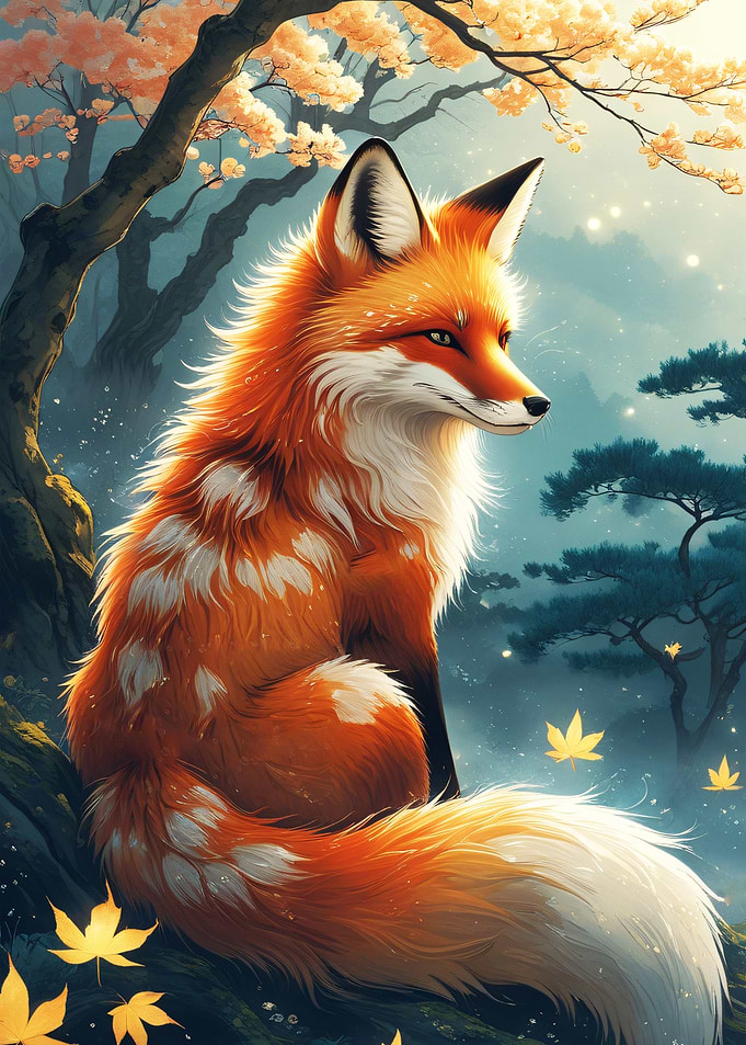 Fox in a Mystical Forest