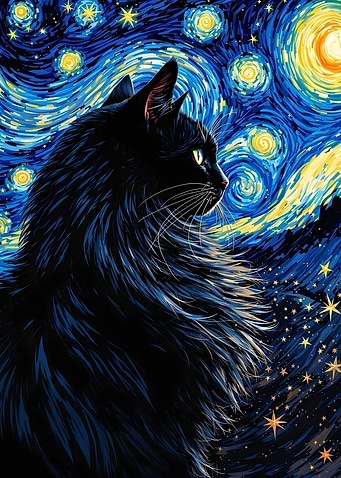 Starry Night Cat