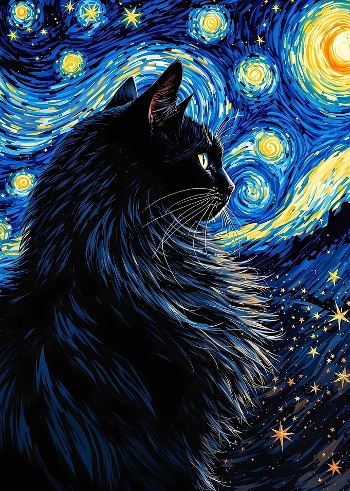 Starry Night Cat