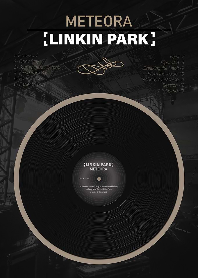 Linkin Park Meteora Album Vinyl Poster Design