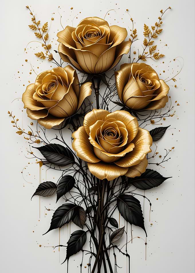 Golden Rose Bouquet