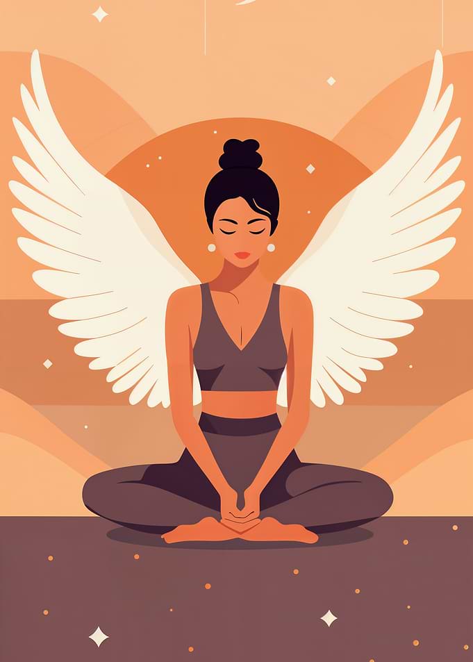 Angel Yoga Illustration