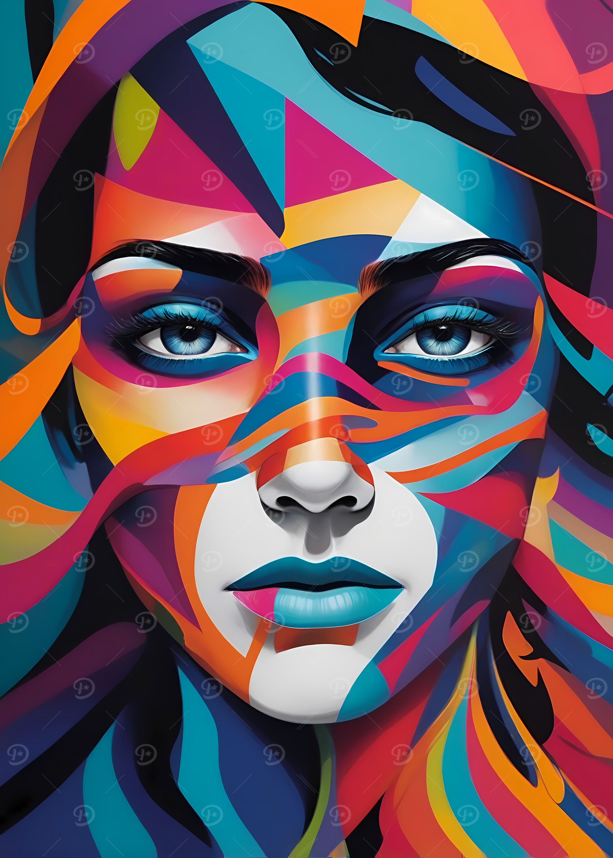 Abstract colorful Woman Portrait