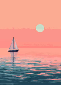 Sailboat Sunset Minimalist