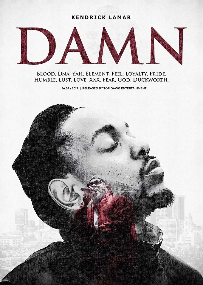 Kendrick Lamar DAMN Album Cover