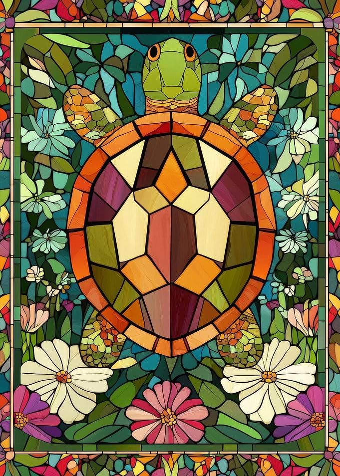 Stained Glass Turtle
