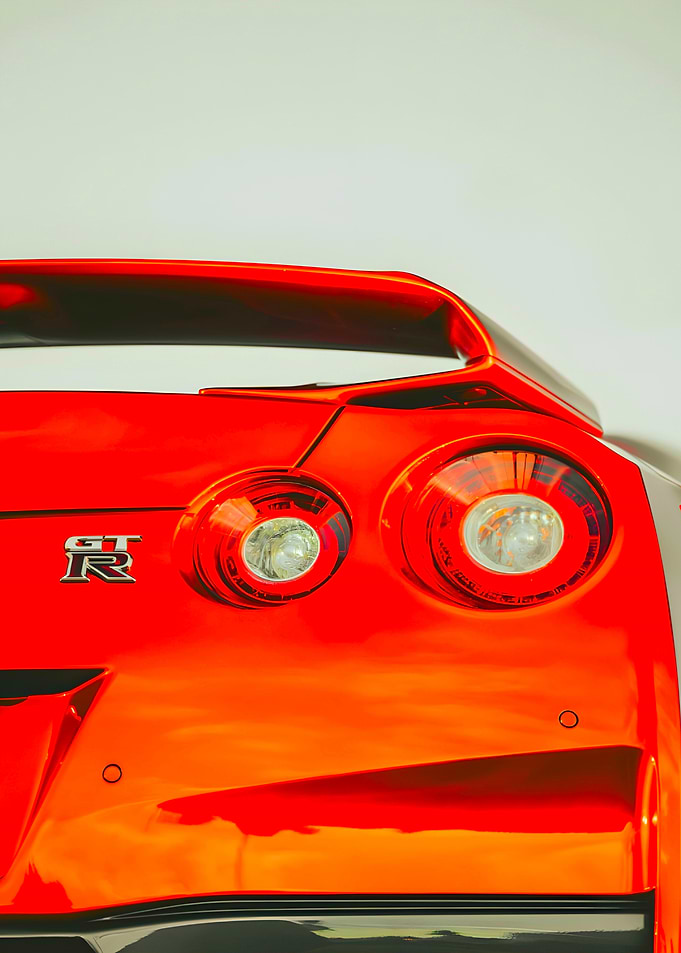 Red Nissan GTR Rear View