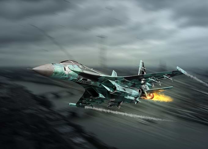 SU-27 Fighter Jet Takeoff