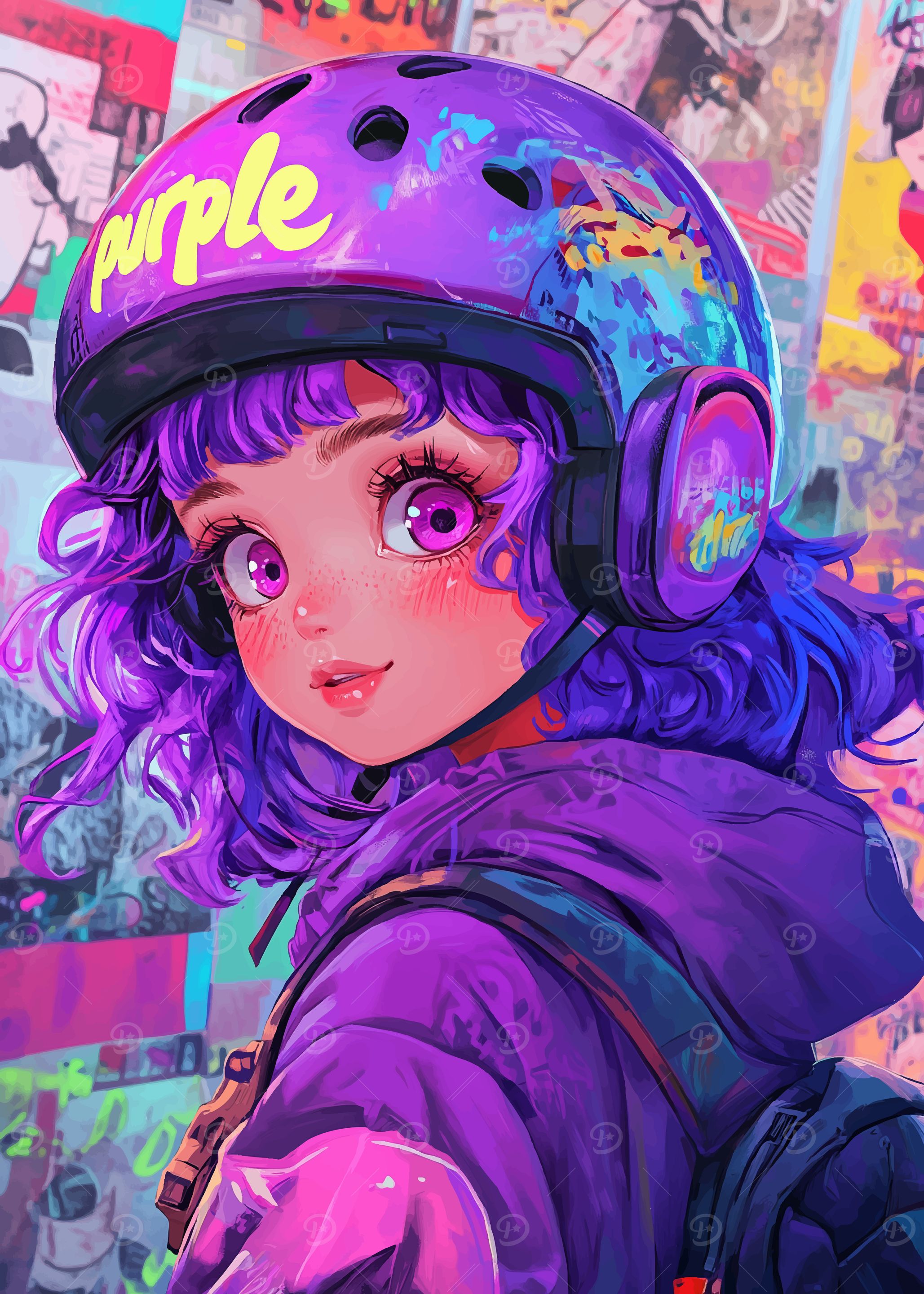 Purple Hair Anime Girl