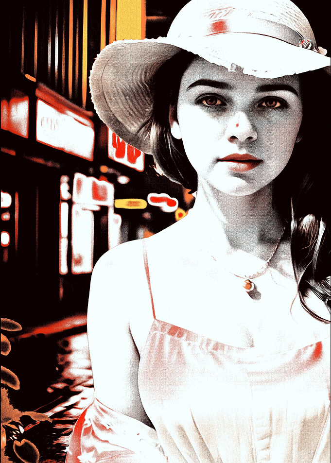 Woman in City Lights