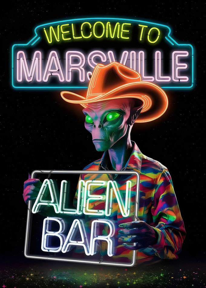 Alien Bar Neon Sign