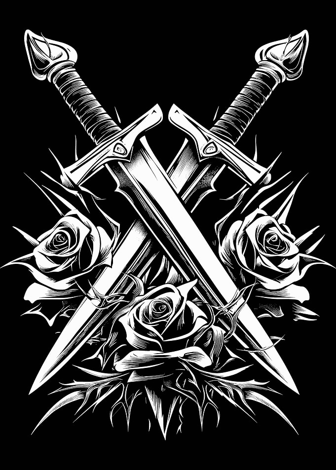 Crossed Daggers and Roses