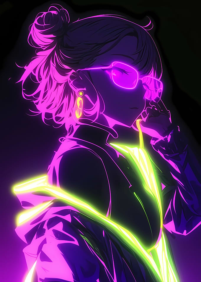 Neon Anime Girl