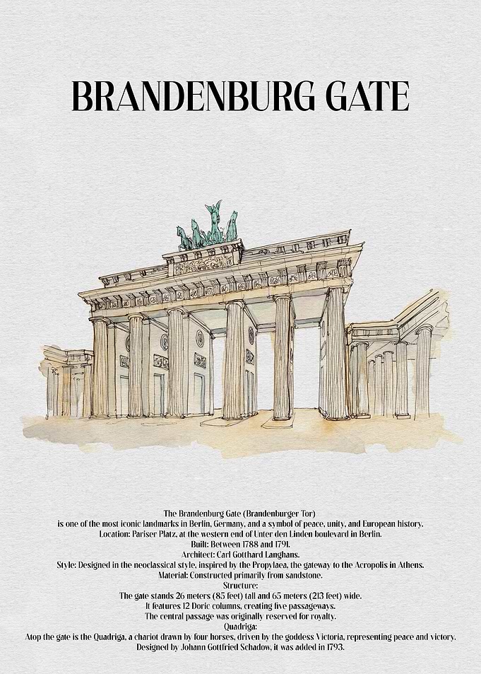 Brandenburg Gate Watercolor