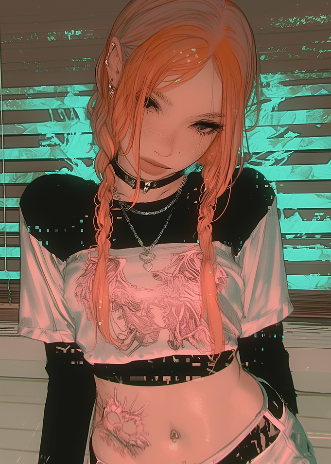 Anime Girl with Pink Hair