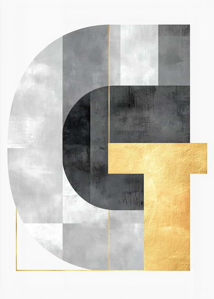 Gold and Grey Letter G