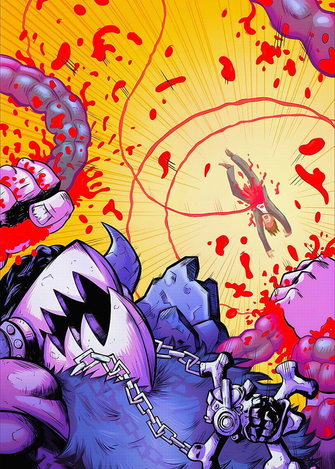 Monster Attack Comic Art
