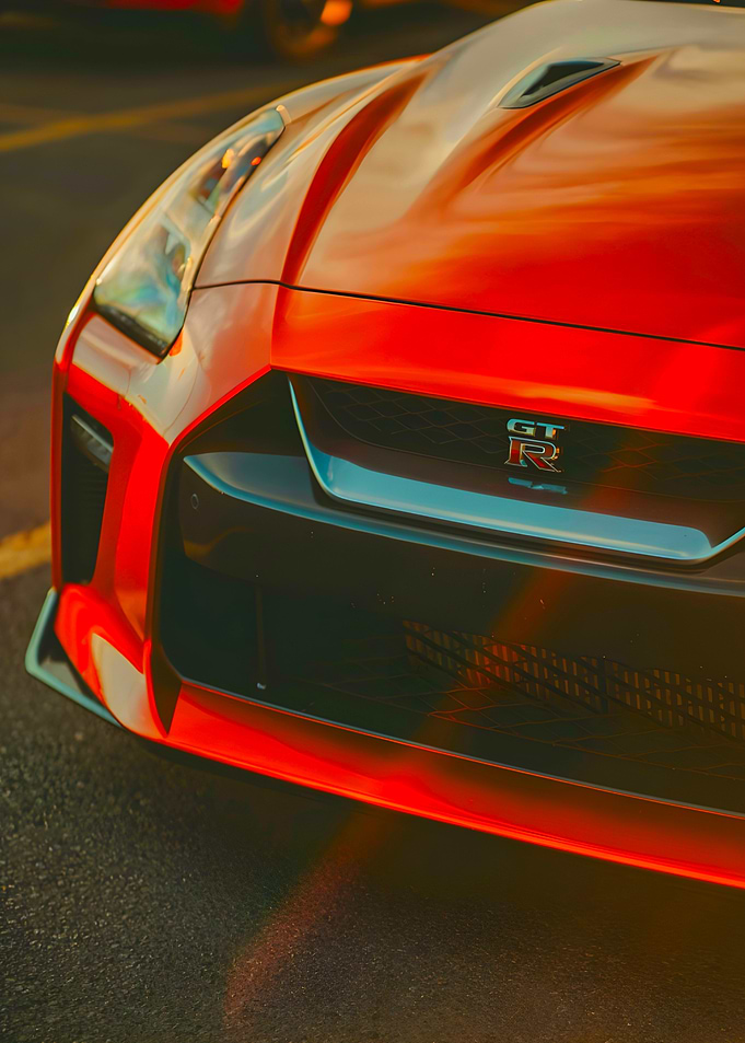 Red Nissan GTR Front