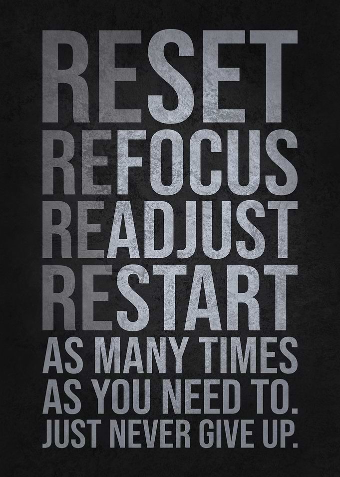 Reset, Refocus, Readjust, Restart