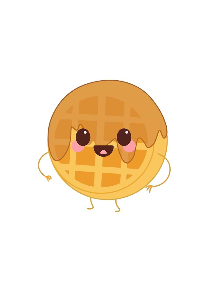 Smiling Waffle Cartoon