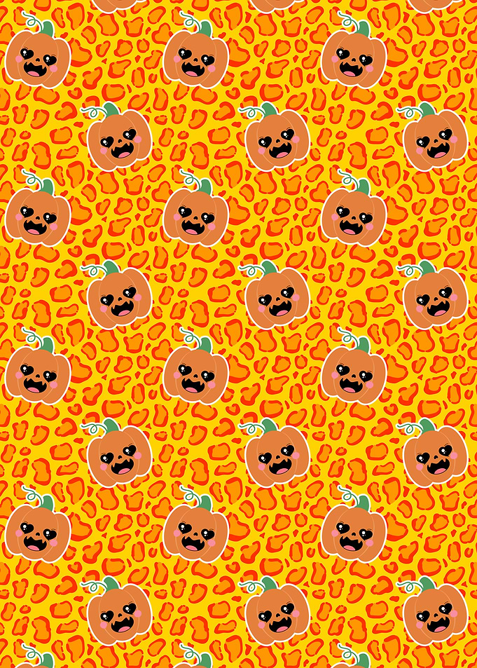 Cute Pumpkin Leopard Print