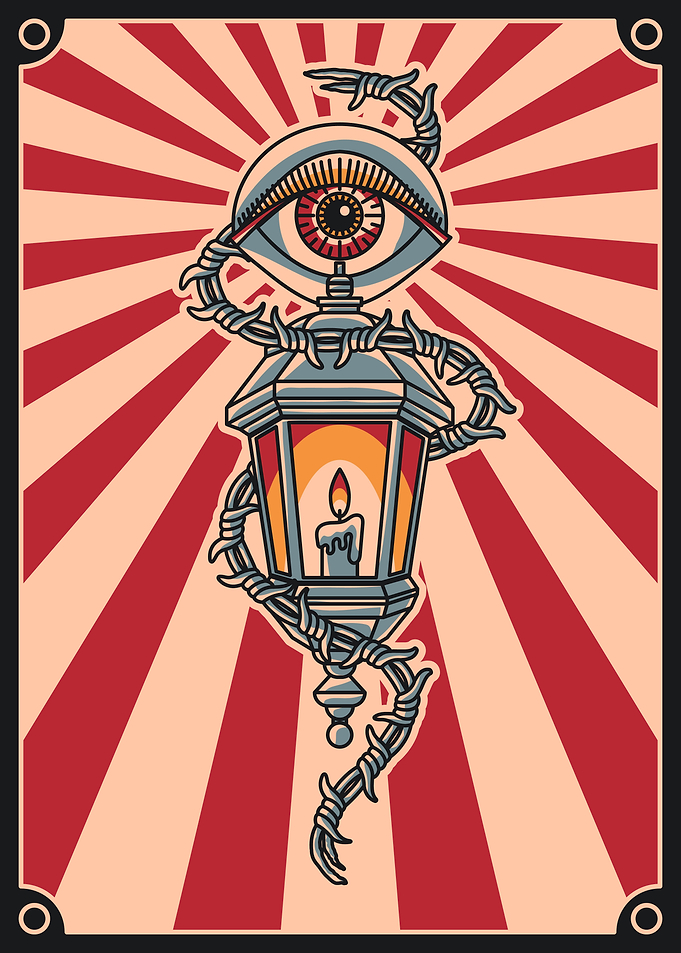 Vintage Oil Lamp Illustration
