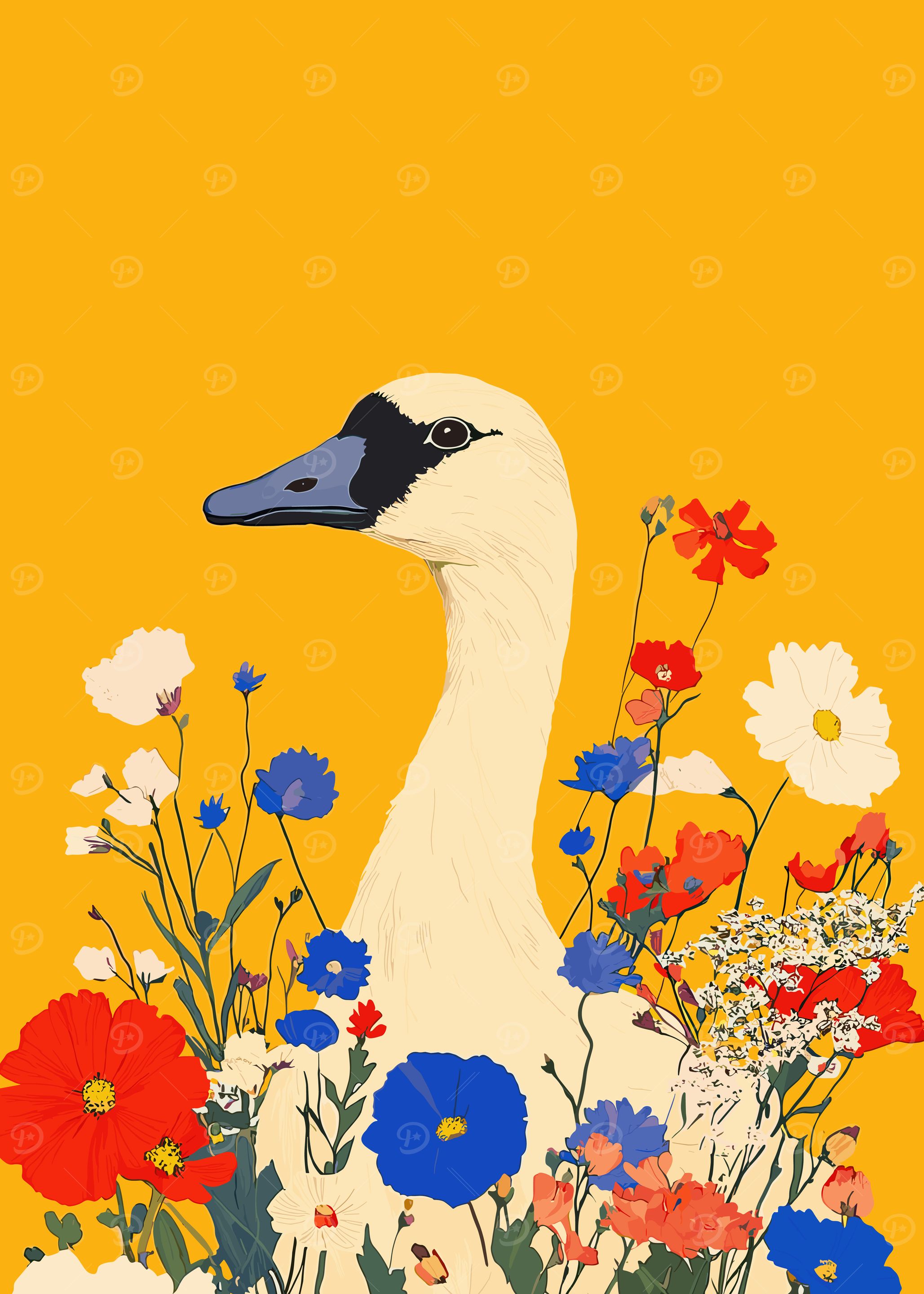 Goose in Wildflowers