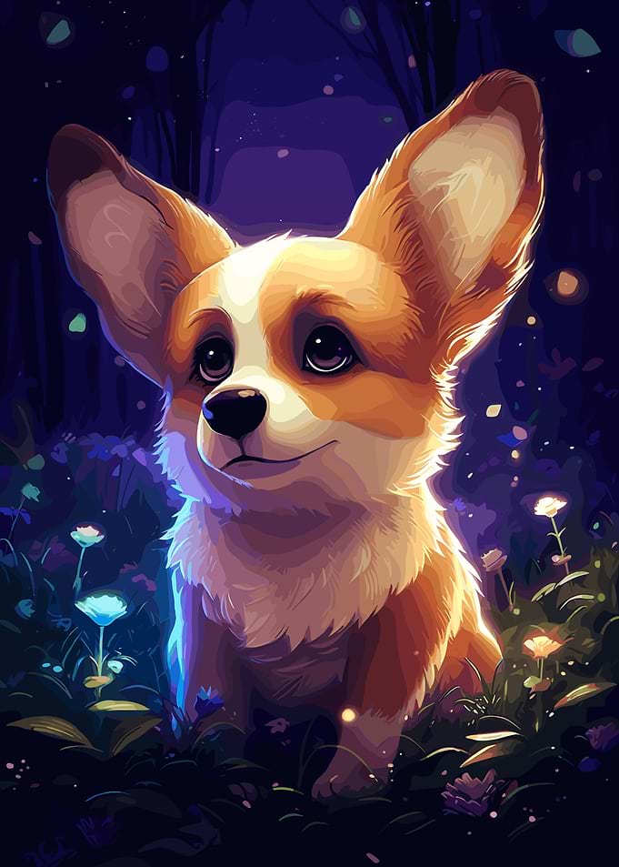 Corgi in a Forest
