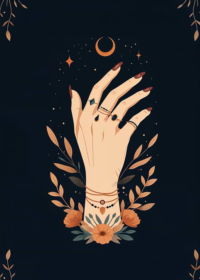 Mystical Hand with Jewelry