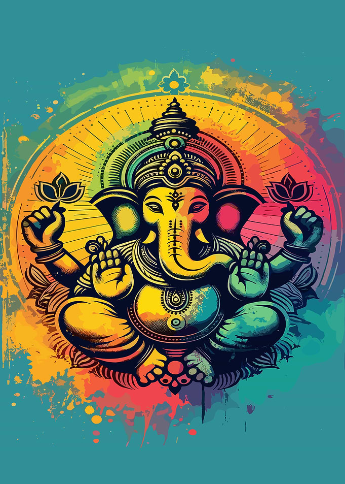 Ganesha Watercolor Art