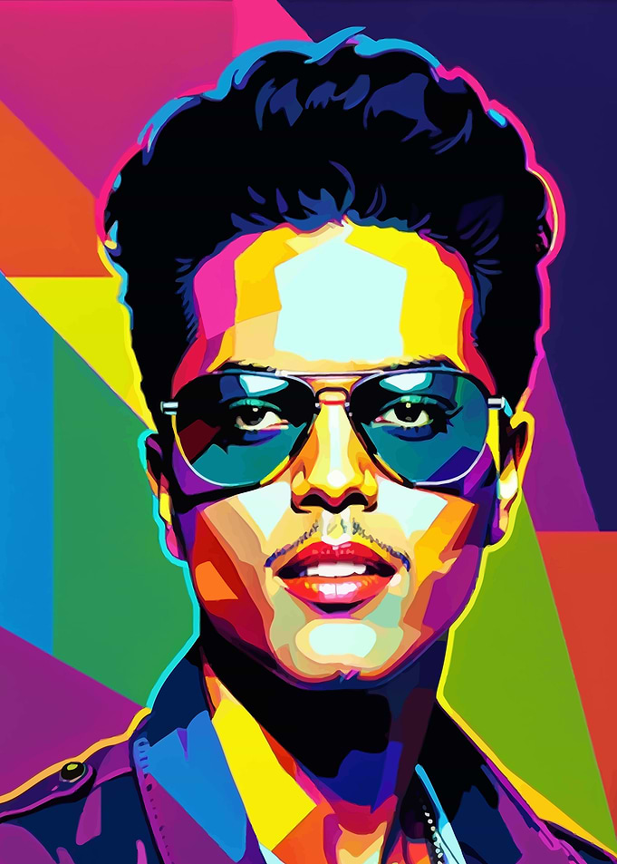 Bruno Mars Pop Art Portrait