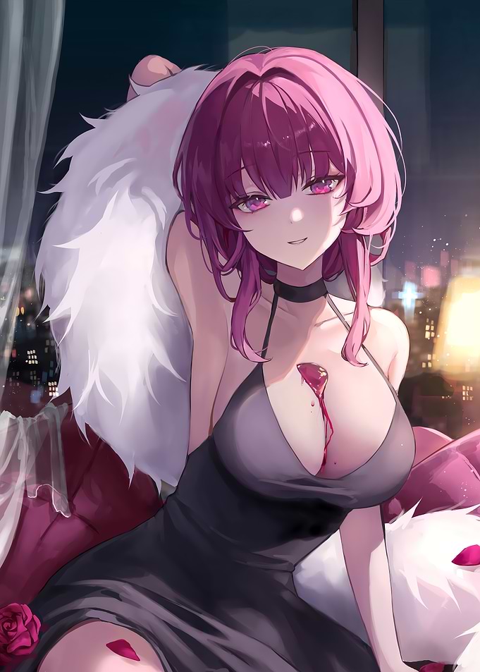 Anime Girl in Black Dress