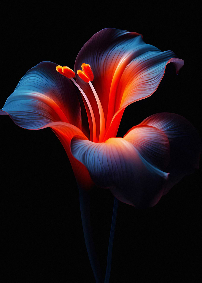 Blue and Red Flower