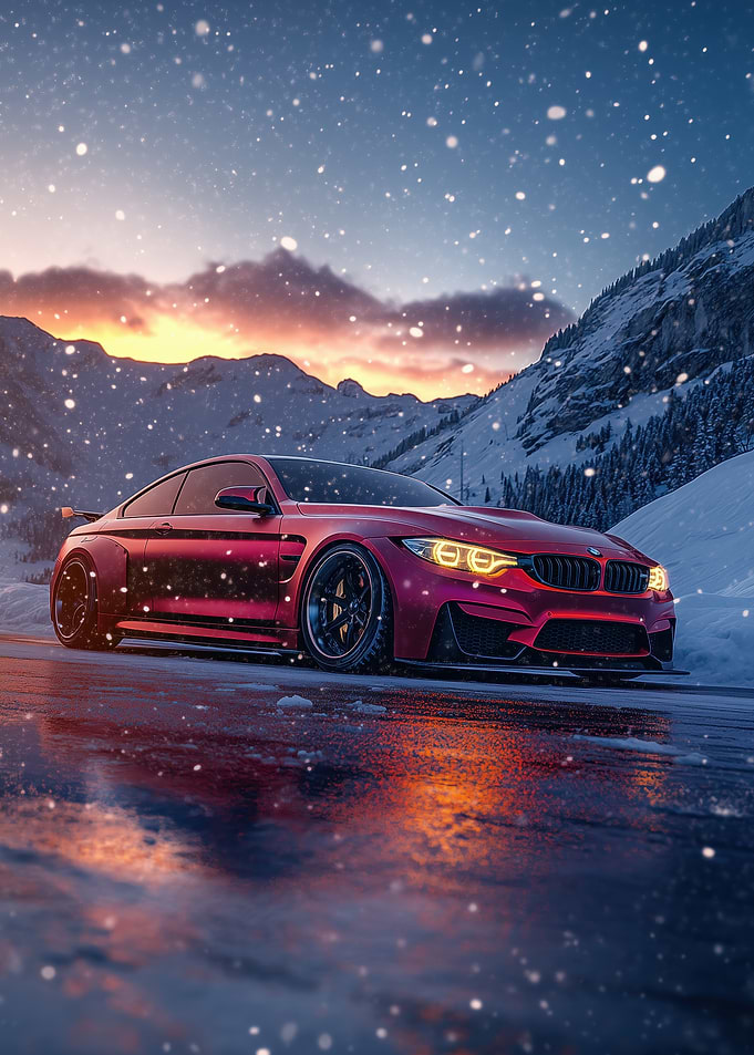 BMW in Snowy Mountains