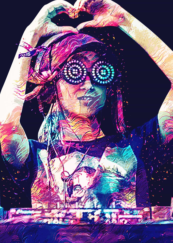 DJ with Heart Hands