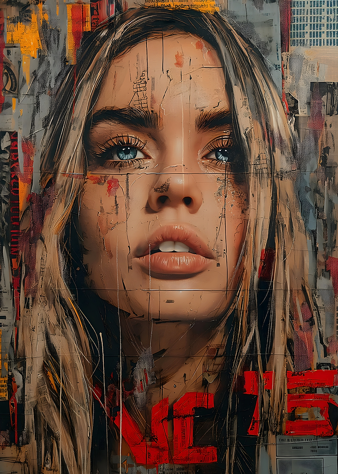 Woman in Collage Art