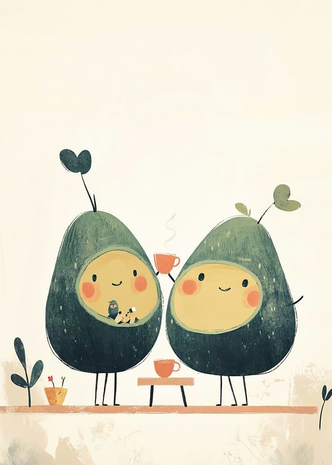 Avocado Friends Tea Time